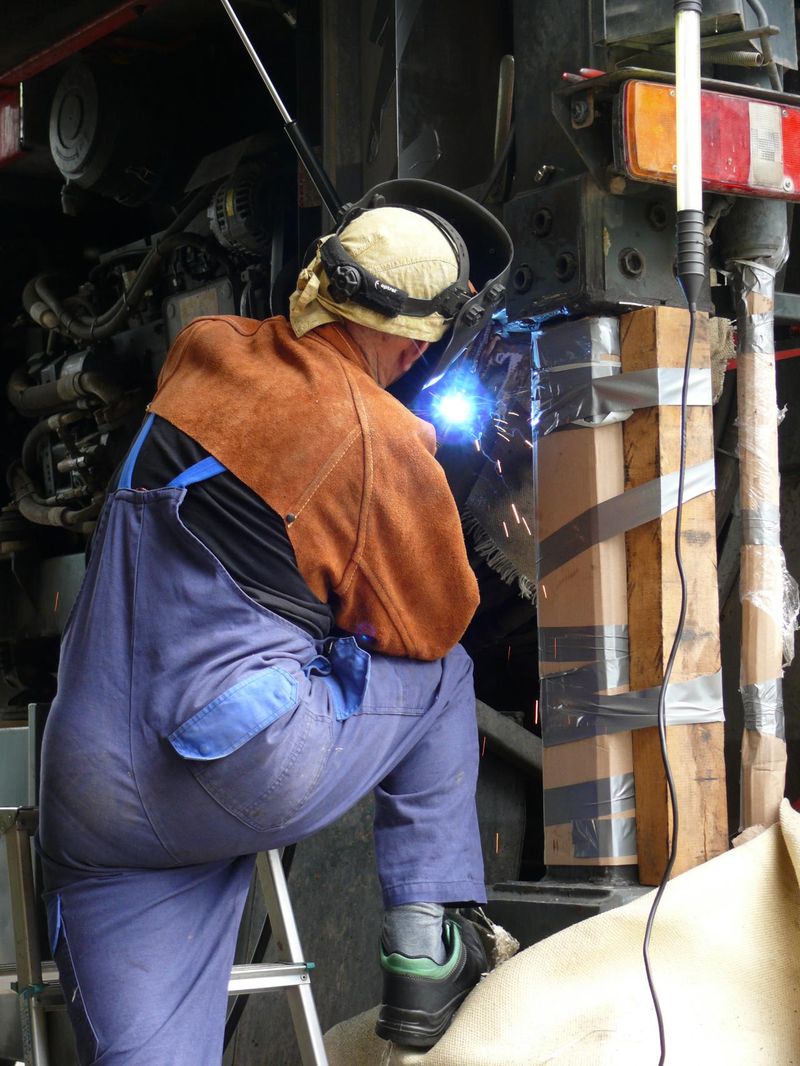 Reparaturschweißung an einem Vollernter